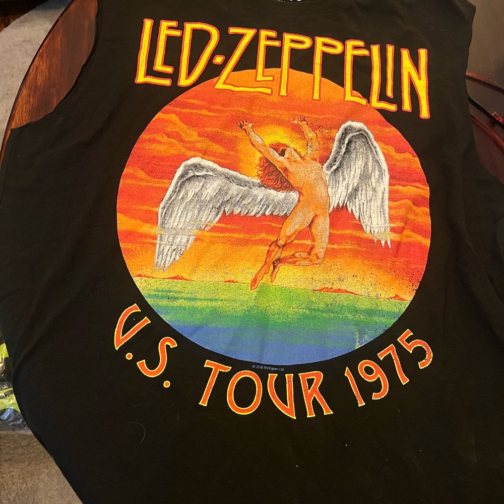 Led Zeppelin Black Tee with Red and Yellow Accents